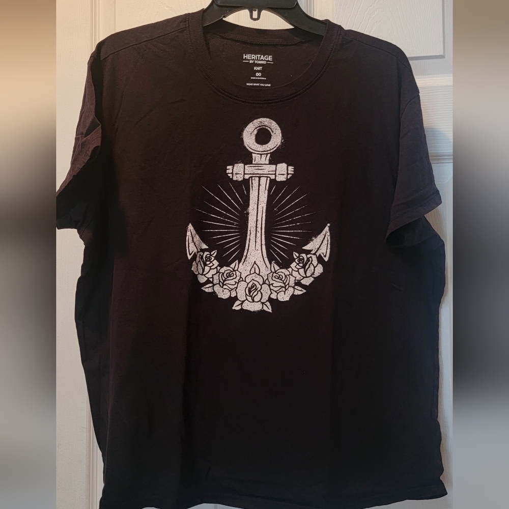 Heritage By TORRID, Black Anchor Graphic Women's T-Shirt
